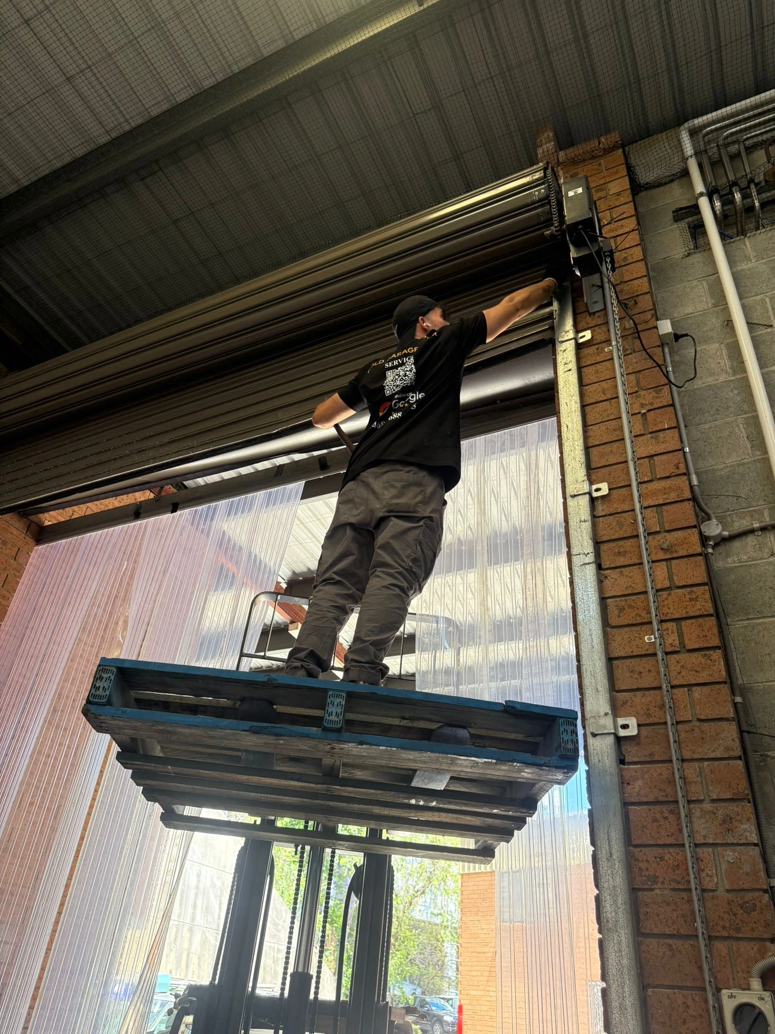 New garage door motor installation